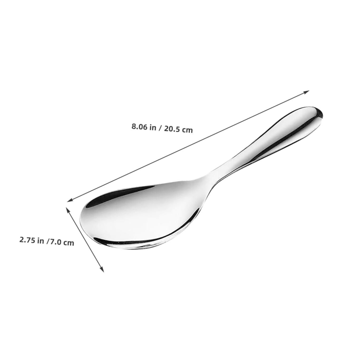 STOBAZA 2-piece Stainless Steel Non-stick Rice Spoon Set Ergonomic Soup Paddle for Rice Cookers Bowls