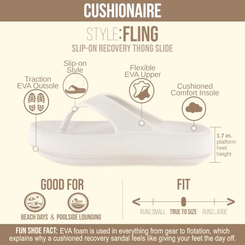 Image of CUSHIONAIRE Women's Fling recovery cloud pool slides sandal with +Comfort