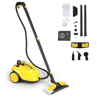 SOARS Nettoyeur Vapeur Puissant 2000W,14 Accessoires, Pression Max 5 Bar, Temp. 160°C, Chauffe Rapide 8 Min, Réservoir 1.8L, Pour Sol, Canapé, Cuisine, Surface 108 m² (Jaune)