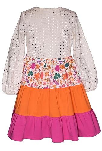 Bonnie Jean Girls 3M-16 Pink Orange Tiered Thanksgiving Harvest Dress2