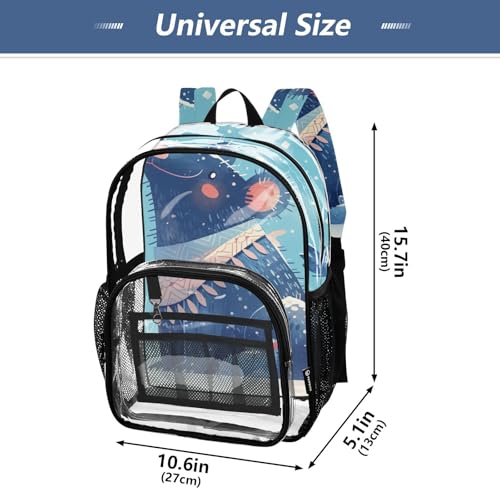 Tasminian Dark Blue Winter Backpack For School Clear Clear Book Bag For Boys Transparent Seethrough Heavy Duty For4