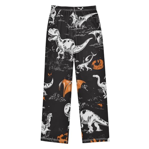 ZZXXB Dinosaur Bat Boys Long Pants Soft Trousers Elastic Waist Kids Lounge Bottoms with Pockets S-XL
