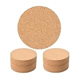 Lot de 20 Dessous de Verre en Liège Naturel Rond 10cm Épaisseur 3mm, sous Verre Absorbant et Résistant à la Chaleur, sous Bock pour Tasses et Bar, Protection de Table pour Maison et Bureau, DIY
