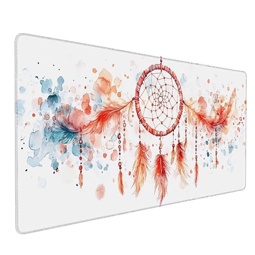 Tapis de Souris XXL Attrape-Rêve Finition Premium avec Bords Cousus Renforcés
