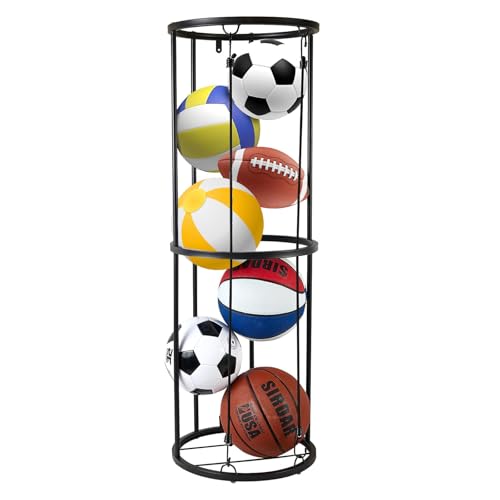 Bastidor de baloncesto,Bastidor de fútbol,Balones Desmontable De Pies,Estante de Almacenamiento de Equipos Deportivos,Estante para Balones para Balones Deportivos para Balones de Balones Deportivos