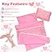 Baby Doll Accessories Bedding Set Soft Blanket Mattress Pillow Dolls Playset Fits 16-18 Inches American Doll Furniture Toy Girls and Boys (Pink)