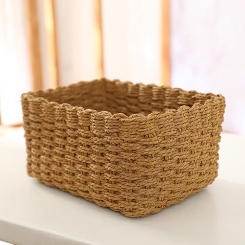 Cestas trenzadas de 4/5 unidades apilables hechas de materiales naturales 5