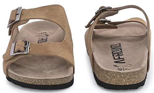 Image of AFROJACK Men's Orginal Leather Sandals | Casual Sliders for Boys s801