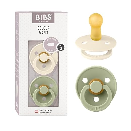 BIBS Colour Schnuller 2er-Pack, BPA-frei, Kirschform Nippel. Naturkautschuk/Latex, Hergestellt in Dänemark. Größe 2 | 6+ Monate | 2-Pack, Ivory/Sage