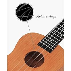 Full Size Guitar Acoustic Guitar Ukulele Mahogany 23 inches Concert Beginners Soft Sound Easy to Carry Beginner Acoustic… – Image 3