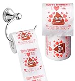 2 Rolls Happy Birthday Gifts for Men Women, 3-Ply Toilet Paper Roll, Birthday Toilet Paper, Gag Funny Birthday Gift Novelty for Birthday Party Decorations