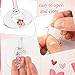 24pc Valentine's Day Wine Charms Valentines Wine Glass Charms or Stem Glasses Valentines Day Drink Markers for Valentine's Party Decorations (Pink Red)