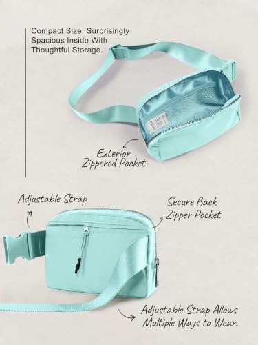Image of ODODOS Unisex Mini Belt Bag with Adjustable Strap Small Fanny Pack for Workout Running Traveling Hiking, Icing Blue