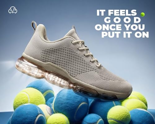 Image of Socviis Men's Air Cushion Running Shoes Breathable Tennis Fashion Sneakers Non Slip Workout Casual Sport Shoes Gym Training Comfortable Walking Shoes