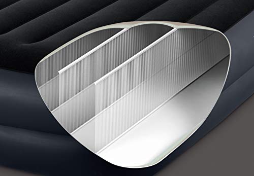 Intex Dura-Beam Standard Series Pillow Rest Raised Airbed W/Built-In Pillow & Internal Electric Pump, Twin, Navy #TOP5