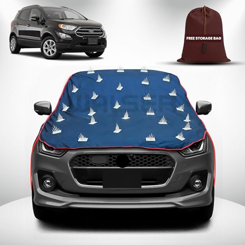 Image of WALSER Spike Car Cover for Ford Ecosport | Anti-Climb Nail Guard for Dogs & Monkeys | Protects Bonnet, Roof & Dicky | UV, Dust & Snow Protection | Spike Cover with 4 Adjustable Hook