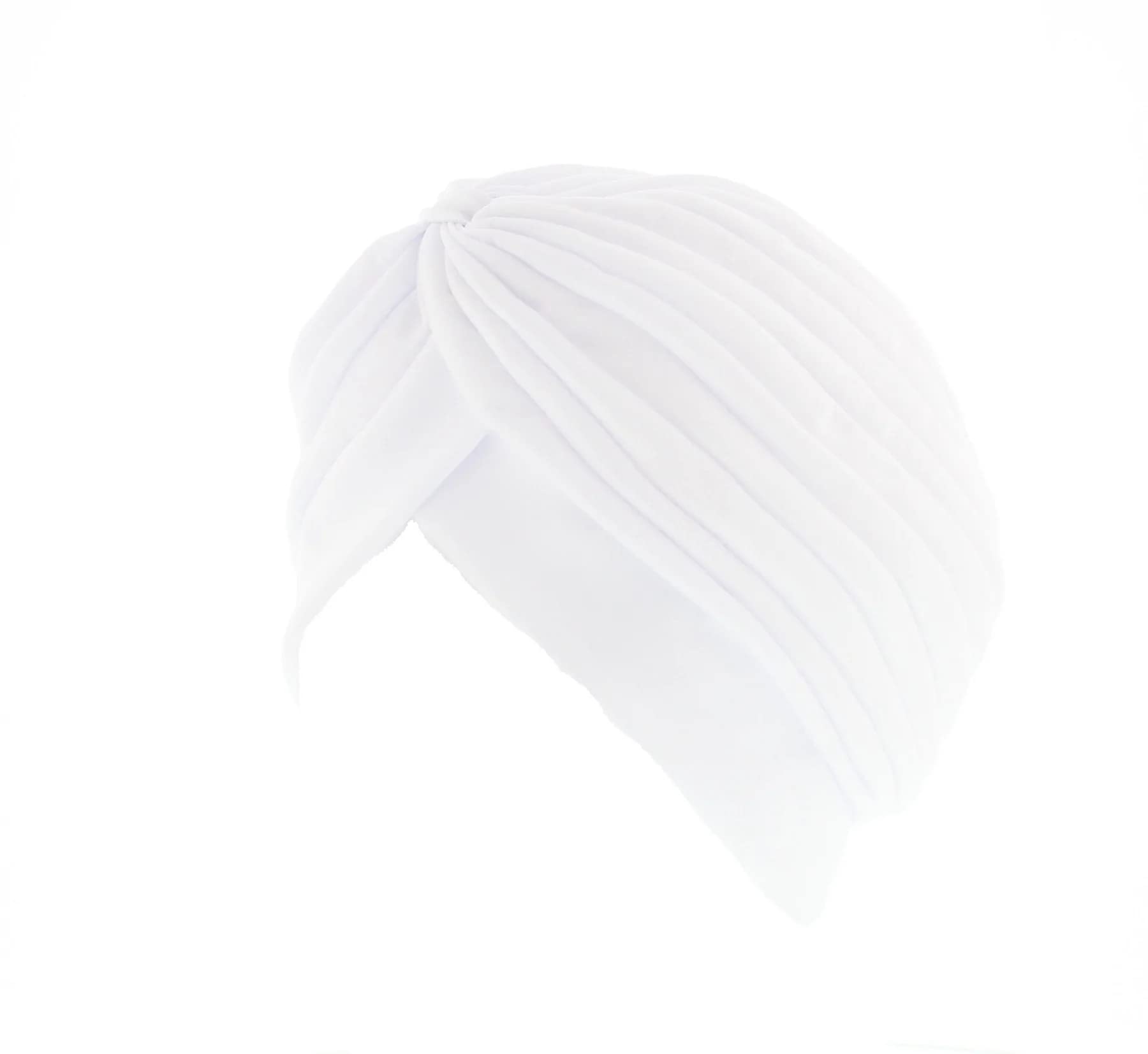 Topkids Accessories Women's White Satin Hair Turban Head Wrap Sleep Cap Bonnet Hair Scarf Hairwrap Turbans Stretchy Elastic Hair Towel Chemo Hat Fashion Turbans Kids Children (White)