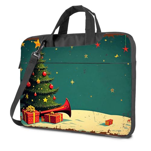 Housse ordinateur 14 pouces Noël avec décorations sac de transport chic femme