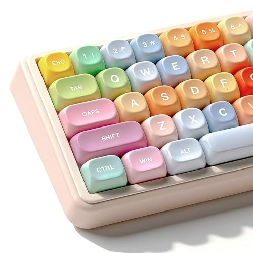 dagaladoo Cute Candy PBT Keycaps, Gunmy Bear MOA Keycaps Dye-Sublimation,Colorful Custom Keyboard Key caps Set for 100% 75% 65% 60% TKL US Layout Mechanical Keyboard