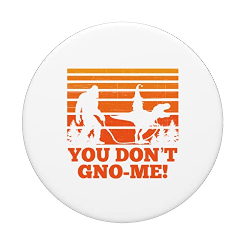 Sasquatch walking T-rex carrying a Gnome You Don't Gnome Me PopSockets Swappable PopGrip, Black - Image 3