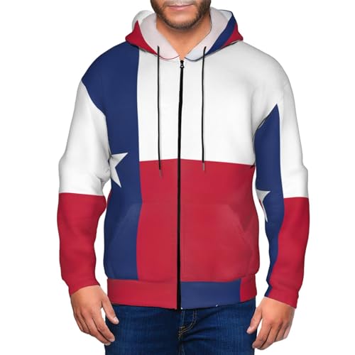 Sweat à capuche Texas à manches longues et motif drapeau imprimé