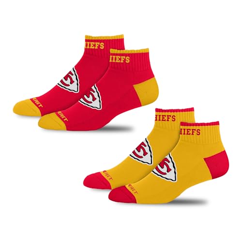 For Bare Feet NFL KANSAS CITY CHIEFS Front and Center 2 Pack Team Colors YOUTH