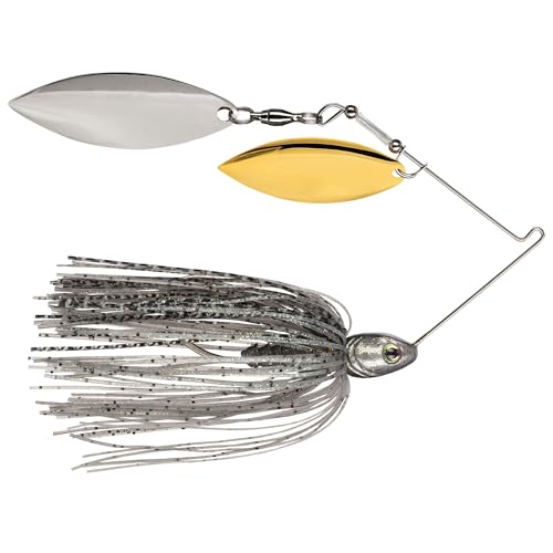 Strike King Tour Grade Spinnerbait Compact Fishing Lure, 1/2-Ounce, 4/0 Single Gamakatsu Hook, Weight Forward Head Design, Silver and Gold Willow Leaf Blades