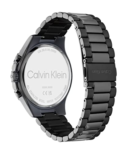 Calvin Klein Men's Multifunction Ionic Plated Black Steel And Link Bracelet Watch, Color: Black (Model: 25200117) #TOP24