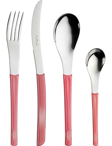 SERVIZIO 24 PZ. POSATE LINEA CINEMA (LILLA) Pintinox Set da 24 Posate Serie Cinema in Acciaio Inox Nichel Free, con Manico Colore: Lilla