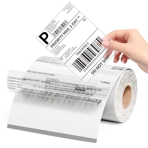 Image of Phomemo Transparent Thermal Labels 4x6-100 Labels /Roll Clear Thermal Labels Self-Adhesive Thermal Stickers for Small Business, Baker & Barista Essentials, DIY Coffee Bean & Ingredients Labels