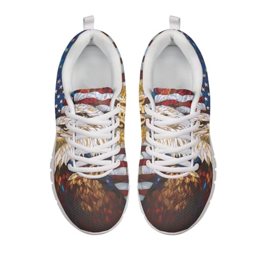 Image of Jeiento American Flag Shoes Men's Fashion Sneaker Sports Running Shoes Causal Travel Walking Flat Shoe Breathable