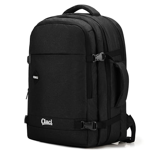 Image of By CLUCI Cabin Size Travel Backpack for Men & Women | 18-Inch Laptop Bag Rucksack | Water-Resistant Daypack with Trolley Sleeve for Flight, Office, & Weekend Trips
