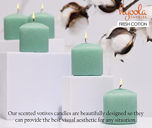 Image of HYOOLA Scented Votive Candles - Fresh Cotton Votive Candles -12 Hour Burn Time - 9 Pack - European Made