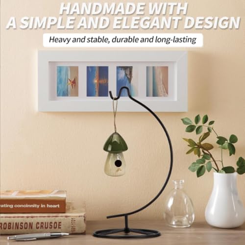WOCTDTHW Ornament Display Stand, Iron Hanger for Christmas Glass Globe Decorations (Black, 11\" x4.8\")