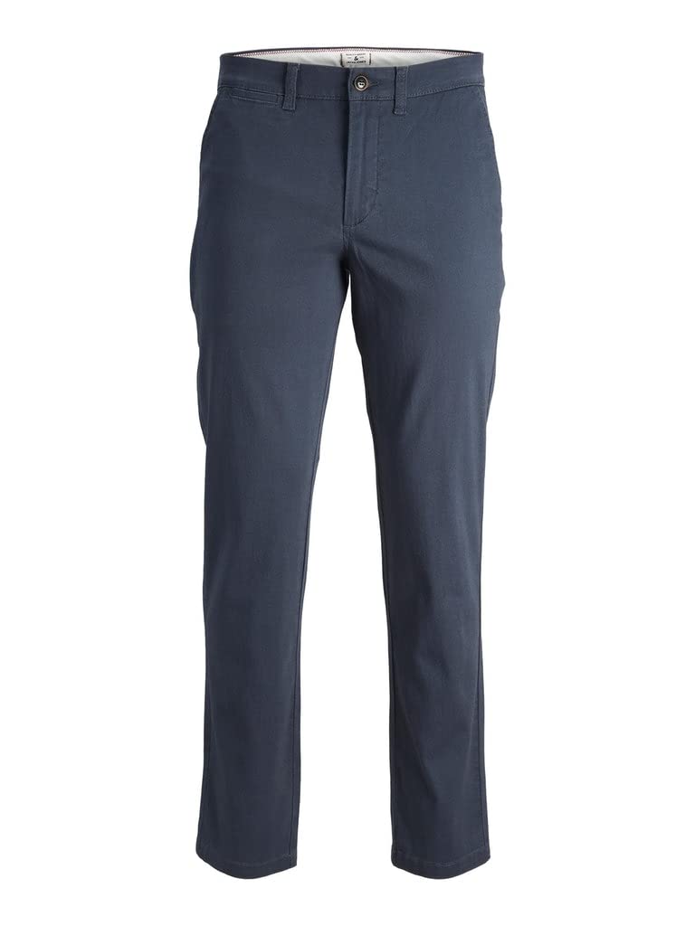 JACK & JONES Men's Jpstollie Jjdave AKM Chino Trousers, Blazer Navy, 33 W/32 L