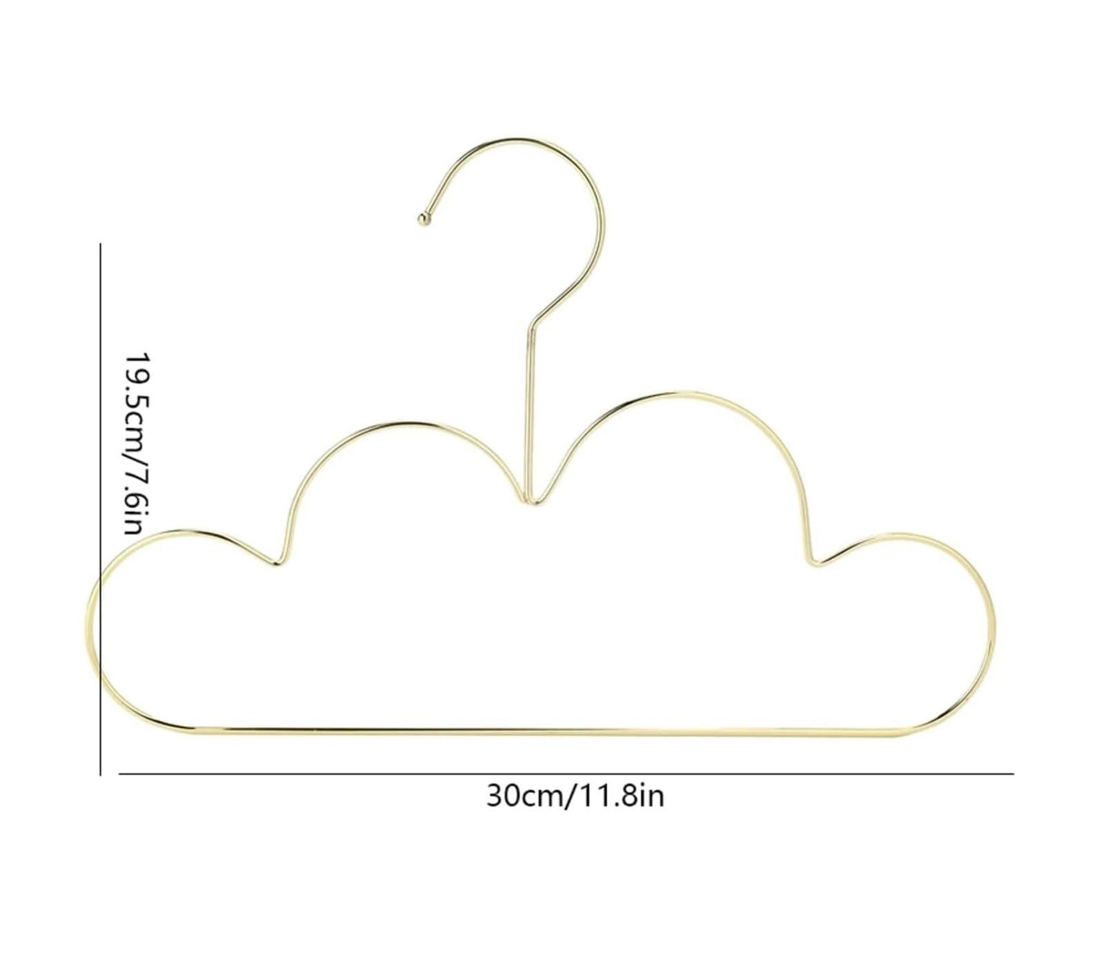 Perchas Percha De Ropa De Metal Antideslizante Perchero con Forma De Nube Dorada Perchero Organizador De Almacenamiento De Ropa para Sudadera(10pcs)