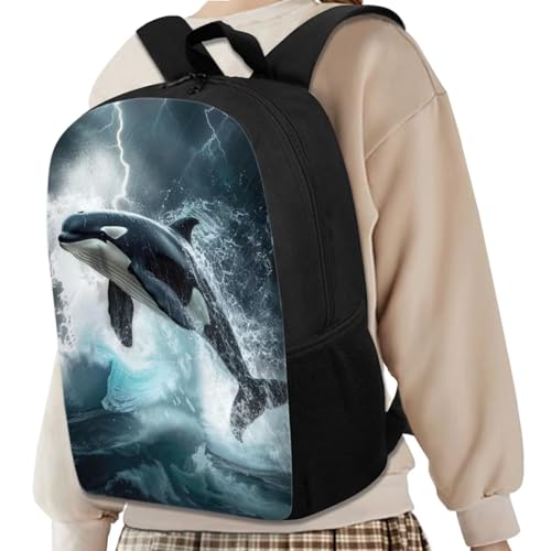 Killer Whale School Backpacks for Elementary Middle School Bags for Boys Girls Backpack with Lunch Bag And Pencil Case3