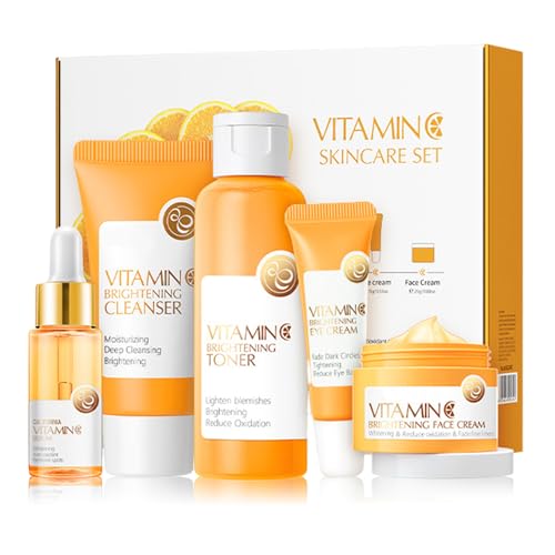 XINGXYUEL 5PCS Face Skin Care Kit for Women Girls Moisturizing Hydration Facial Skincare Gifts Set with Cleanser,Toner,Face Serum,Eye Cream,Face Cream,Travel Size Skin Care Products Set