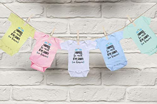 Hand Picked By Grandpa in Heaven -Cute family Infant Baby bodysuit onesie & bib3