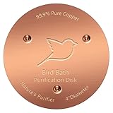 NNG 1 Pack Bird Bath Copper Disk,1mm Thick Reinforced 99.9% Pure Copper Bird Bath Purification Disk with Triple-Point Support,Physical Safe Water Cleaner for Outdoor Birdbaths Bowls,All-Season Use