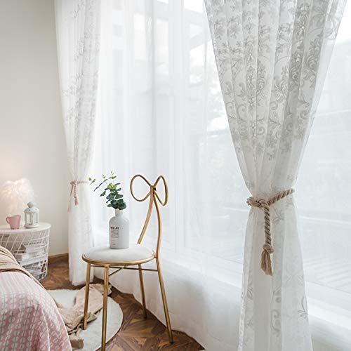 Rideau voilage transparent occultant vis-à-vis en tulle blanc à crochets