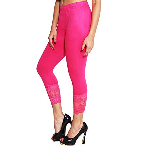 Image of Snowball Lace Capri Leggings for Women | PlusSize Stylish Net Capri for Girls