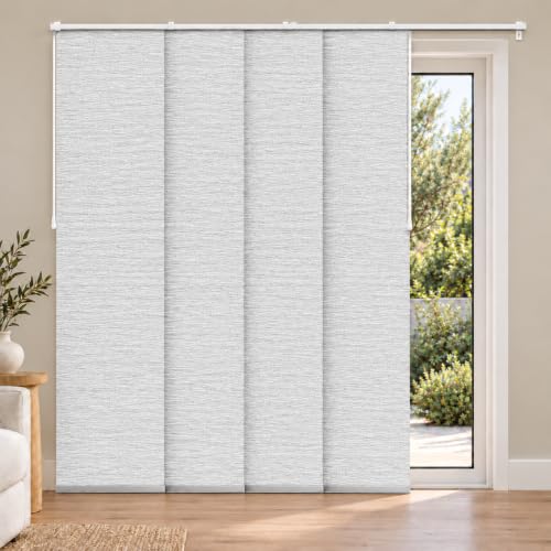 CHICOLOGY Panel Track Blinds, Weave White...