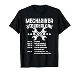 BK Mechanik Shirts Kfz Mechaniker Männer Geschenke - Mechaniker Stundenlohn Lustig Mechanik Kfz Humor Männer T-Shirt Schwarz S 36/38 EU