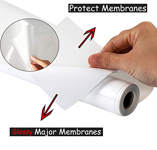 Image of guangyintong White Heat Transfer Vinyl HTV Rolls, 12 inch x 8ft White Iron on Vinyl for T-Shirts Glossy Surface HTV Vinyl for All Cutter Machines Easy to Cut & Weed for Heat Vinyl Design
