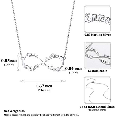 ChicSilver Personalized Name Necklace, 925 Sterling Silver Nameplate Customized Jewelry Gift, Silver/Gold (with Gift Box)4