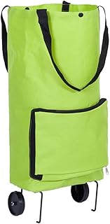 Hemoton 1Pc Folding cart with Wheels Collapsible Rolling cart Green Tote Bag Folding Trolley Bag Foldable Trolley Bag Foldable Trolley cart Wheel Dolly Earth Tones Shopping Plate