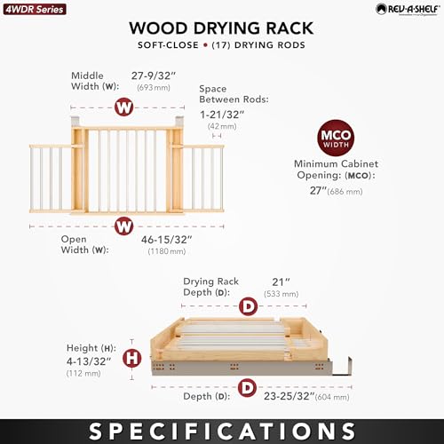 Image of Rev-A-Shelf Wood Drying Rack w /Blum Soft-Close Slides