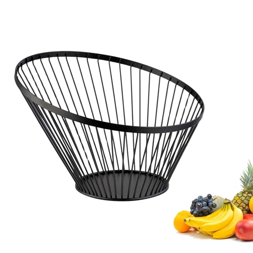 Westmark Wire Basket Vista – Corbeille à Fruits et Corbeille à Pain au Design Élégant – Corbeille en Métal Noir pour Fruits, Légumes, Pain et Petits Pains, 30 cm