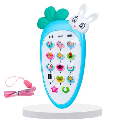 Image of FunBlast Cartoon Musical Mobile Phone for Kids, Mobile with Light & Sound Toys for Babies | Educational Toys for Kids 3+ Years /Boys /Girls-1 Unit (Radish-Blue)